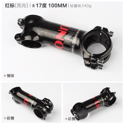 Uno mtb fiets stuurpen racefiets mountainbike stuurpen mtb 7/17 graden mat / glans 70/80/90/100/120/130mm fietsen fietsonderdelen: 17 graden 100 glans