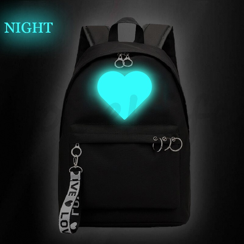 Likee live Luminous backpack Mochila Boys Girls Bookbags Children School Bags Teens back to school Black Pink Travel bags: 7