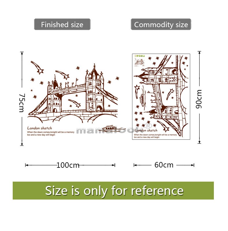 London Wall Decals City Silhouette England Building Vinyl Murals Living Room Office wall Art Rotterdam Stickers Home Decoration: 07