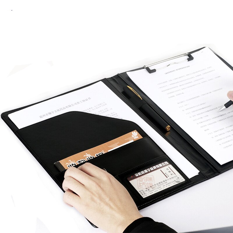 A4 Portfolio File Portfolio Cute Waterproof Leather File Document Bag For Office Business Stationery