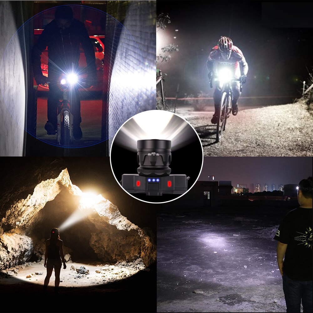 USB charging bicycle light 5 lighting mode super bright LED bike light waterproof zoom cycling accessories suit for night ride