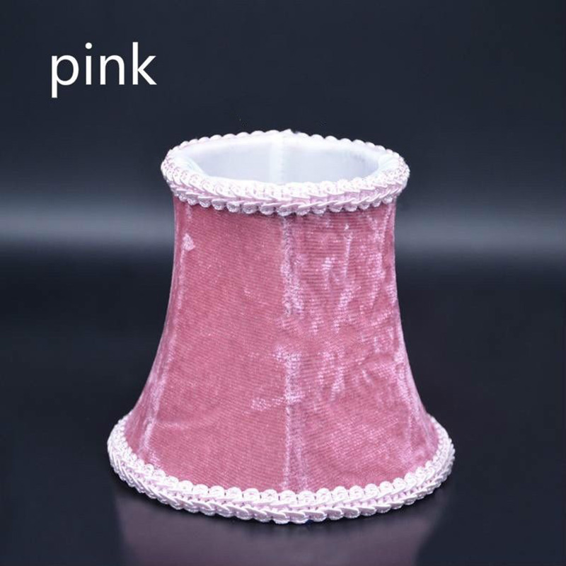 Vintage kleine lampenkap flanel fluwelen stof retro kroonluchter mini lampenkap slaapkamer lamp kroonluchter lampenkappen: GRIJS