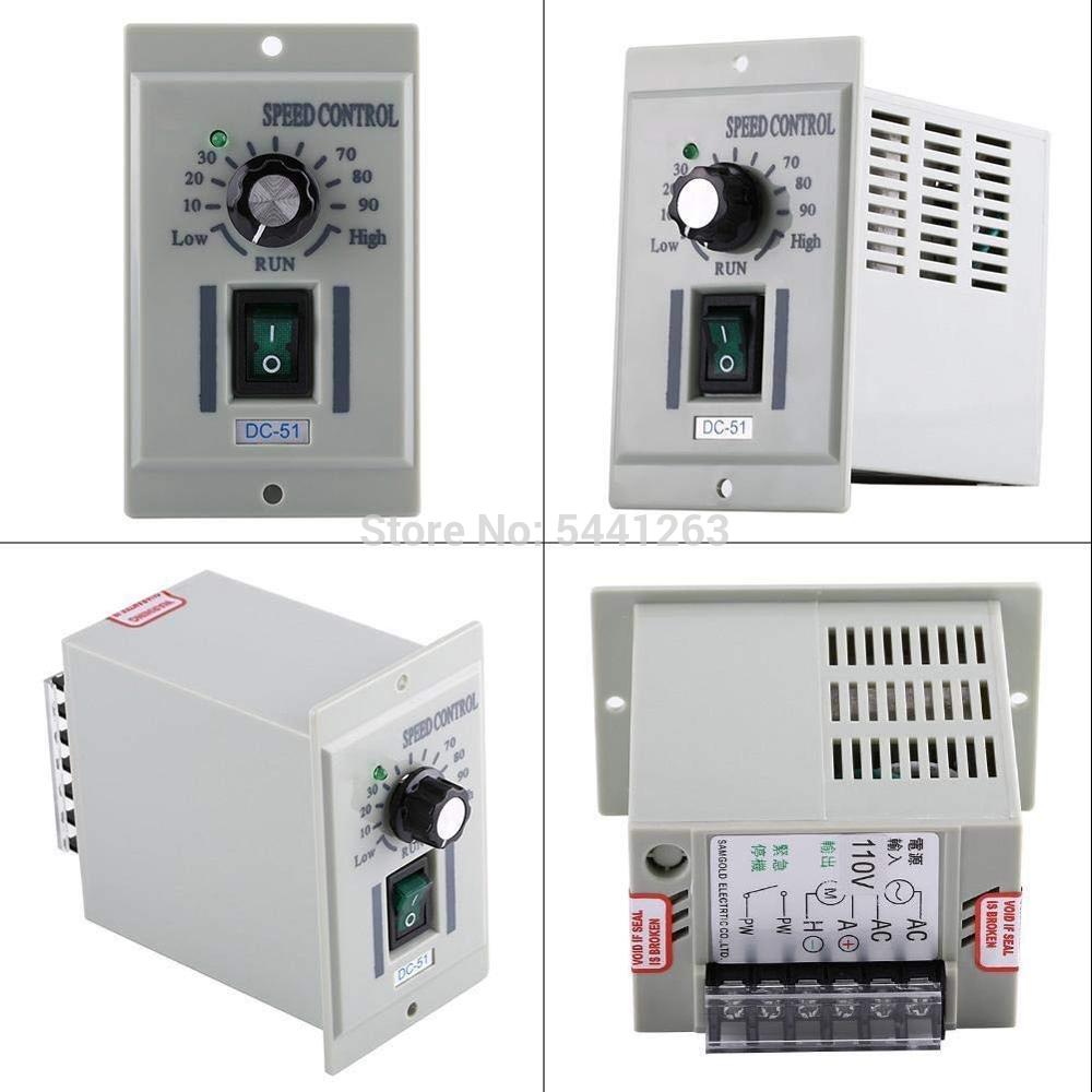 DC-51 200W Speed Controller, DC 24V 90V 180V 220V Adjustable DC Motor Speed Controller Input AC 220V