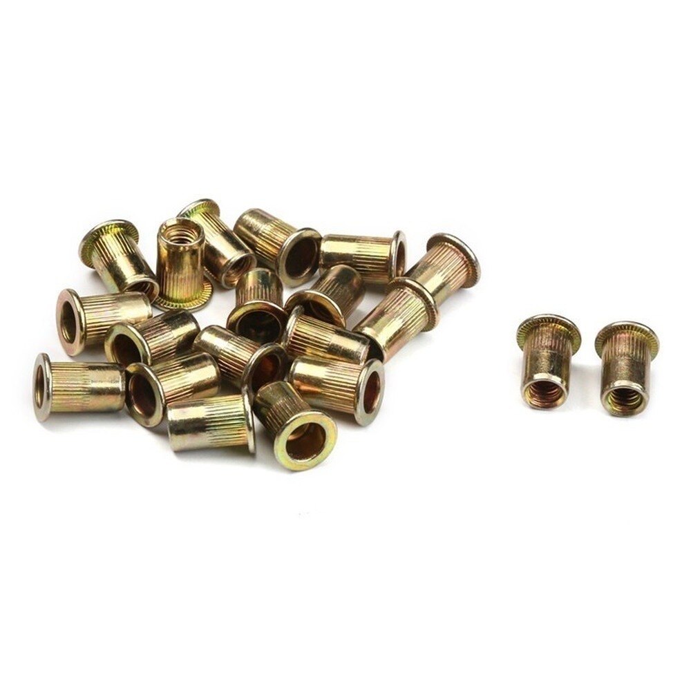 Tuercas de remache de cabeza plana de acero al carbono, tornillos de Nutsert M3, M4, M5, M6, M8, M10, M12, piezas de Hardware de varios tamaños, 165 Uds.