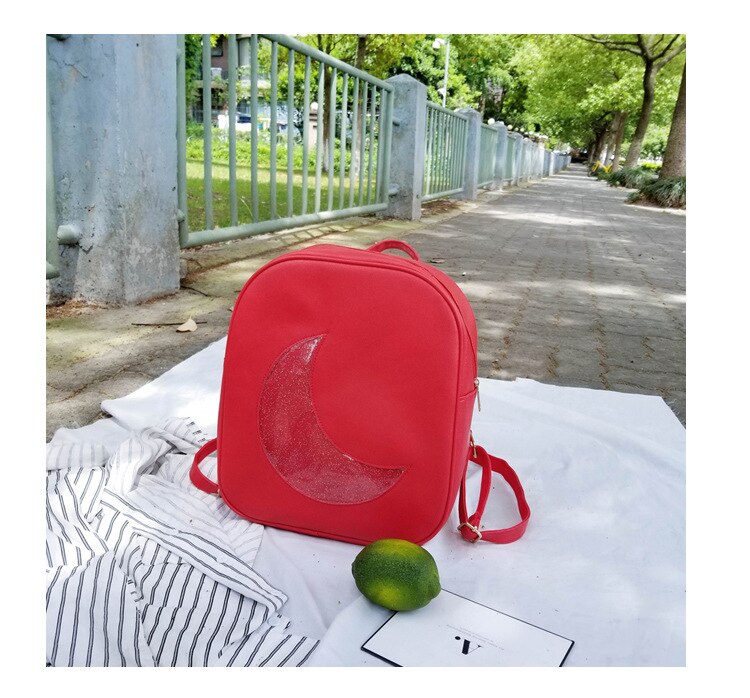 Ita – sac à dos en forme de lune avec fenêtre transparente pour enfant, cartable pour fille: 2