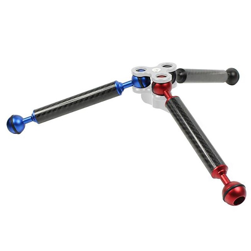 3Pcs Double Ball Head 6 Inch Long D20Mm Carbon Fiber Buoyancy Light Arm Diving Photography Extended Fill Light Ball Head Arm