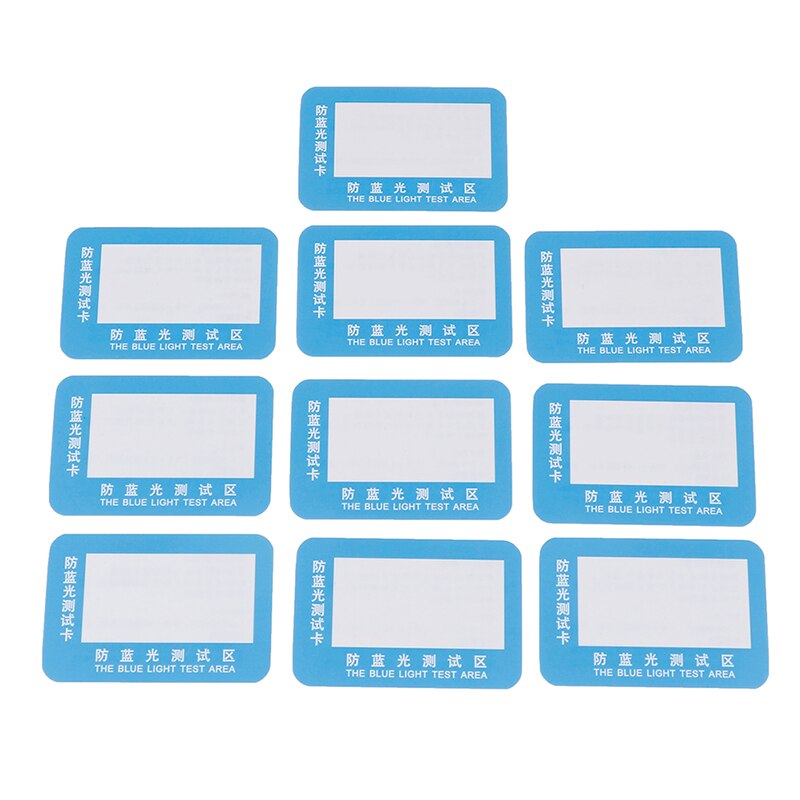 10pc PVC Anti-Blue Light Test Card Test Light Glasses UV Test Accessories Card Blue Light Detection Card Generator Card And Temp