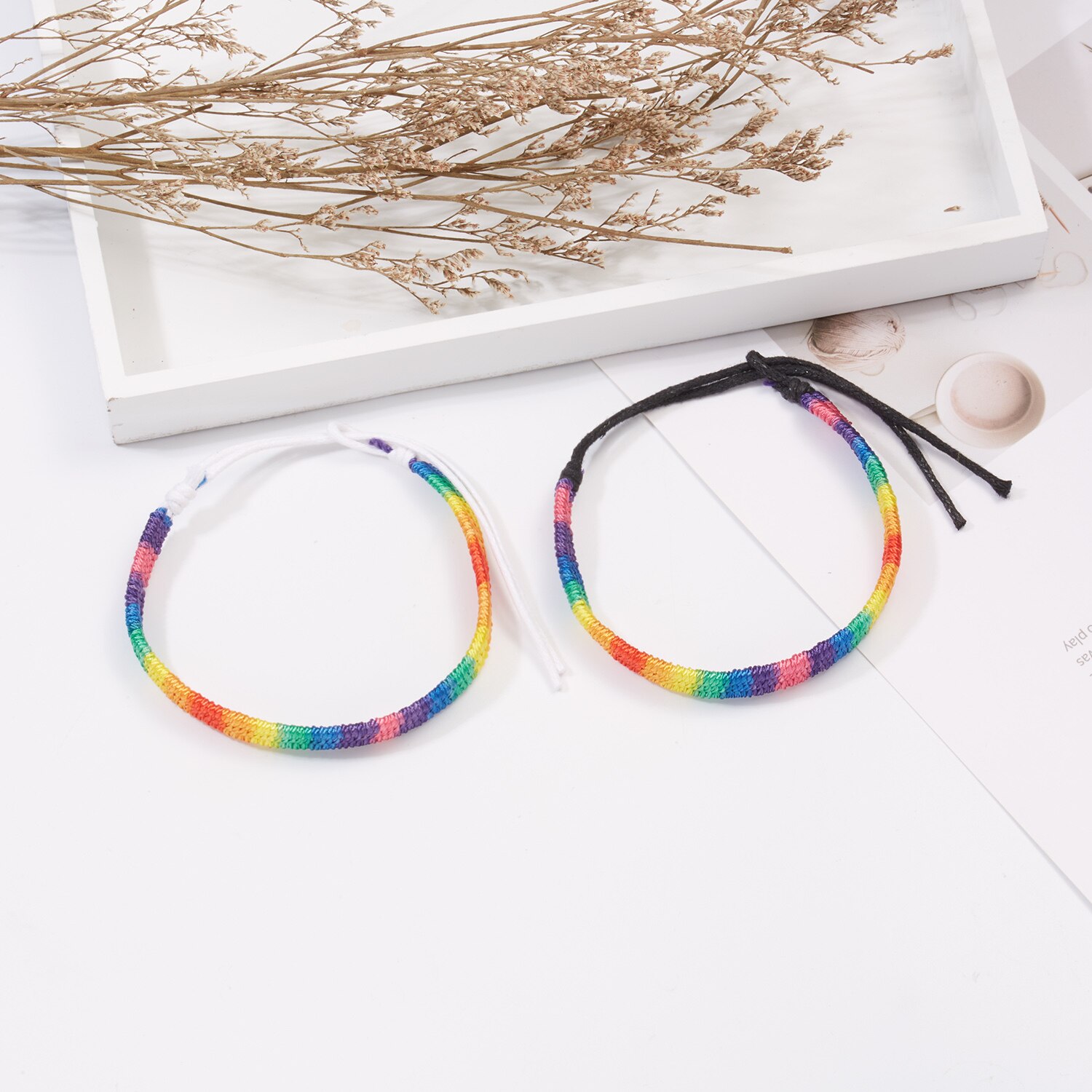 Lgbt Gay Pride Regenboog Armband Voor Vrouwen Mannen Handgemaakte Gevlochten Kleurrijke Touw Paar Armband Sieraden Vriendschap