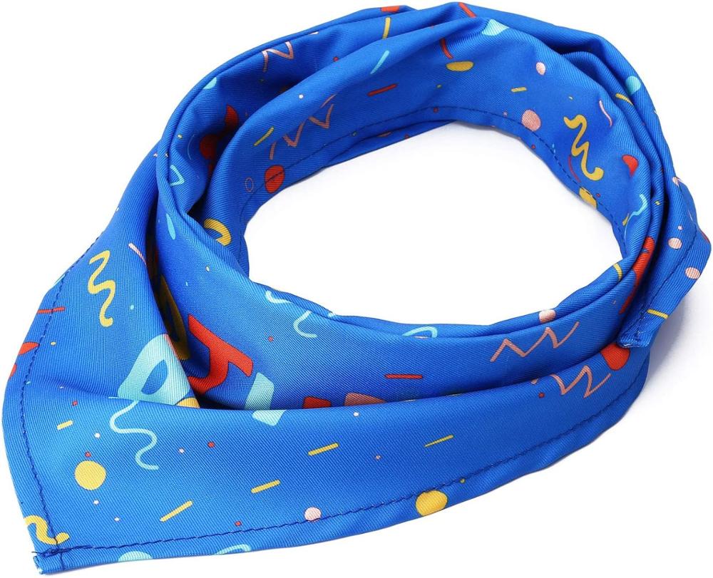 Bandana pour chien, grand foulard pour animaux de compagnie, de noël ou d&#39;anniversaire, bavette triangulaire lavable pour chat: Blue