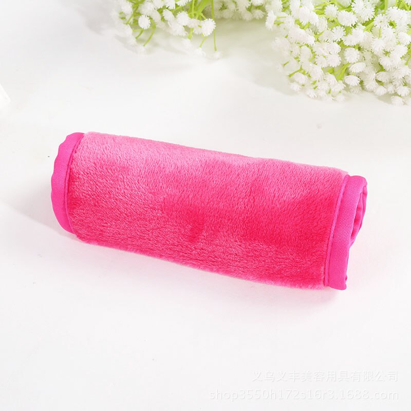 40*17cm mikrofiber makeupfjerner genanvendelige makeup viskelæder håndklædefjerner servietter behøver ikke renseolie: Rød