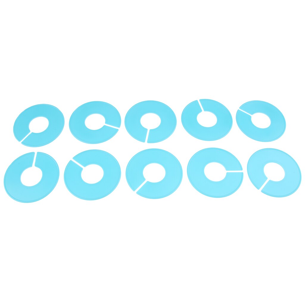 10 pack diy kledingmaat verdelers ronde hangers rek kastverdelers voor kledingwinkels huis blanco verdelers kledingmaat tags: Sky Blue