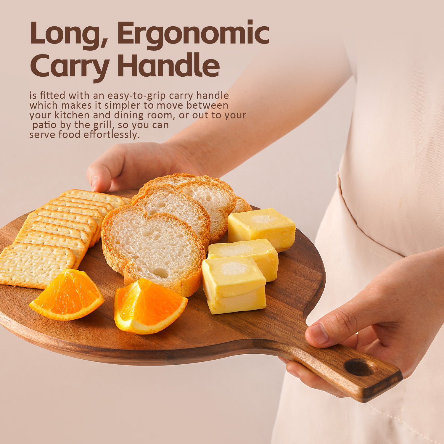 Acacia Wood Cutting Board Charcuterie Board Decorative Wooden Serving Board for Kitchen