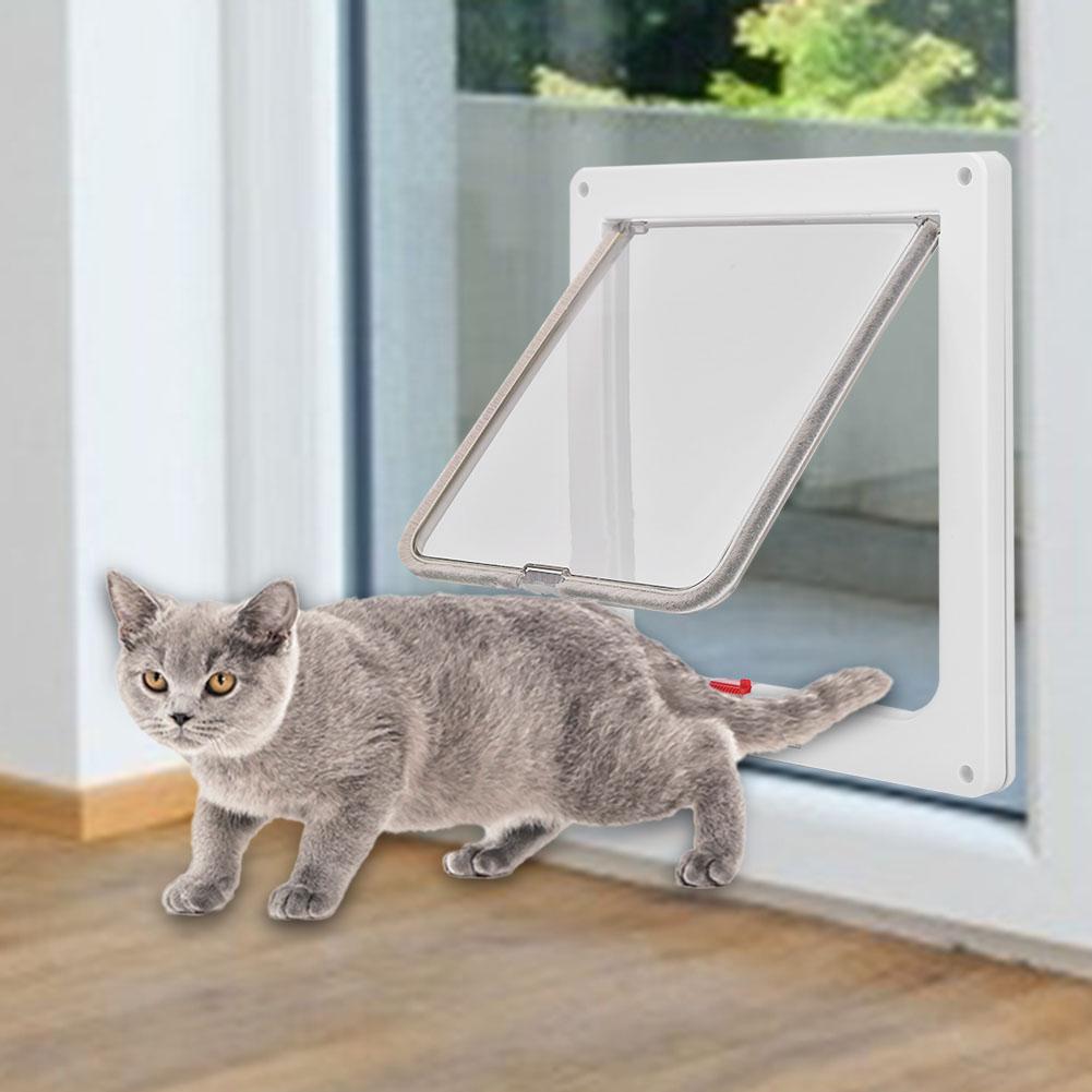 4 Way Safe Dog Cat Gate Doors ABS Animal Pet Kitten Puppy Security Flap Interactive Door for Household Animals Cat Dog