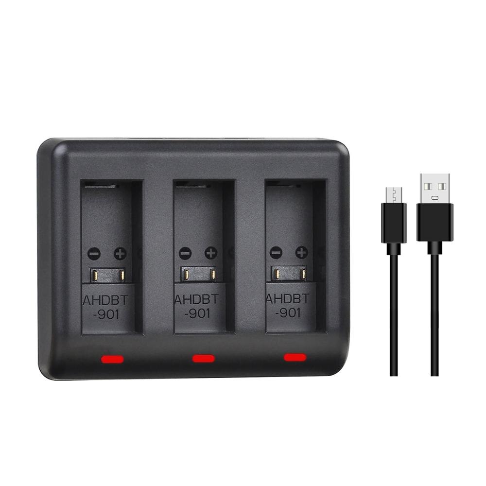 1780Mah 3.86V Camera Batterij Voor Gopro Hero 9 Hero 10 AHDBT-901 Batterijen &amp; Led 3-Slots Usb Charger: 1 charger