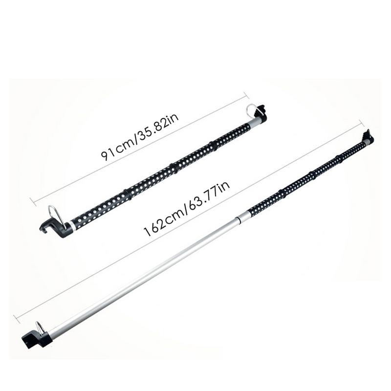 Barra appendiabiti per auto Barra appendiabiti retrattile per viaggiatori su strada Organizzatore di abbigliamento Asta portaoggetti per auto SUV camion: marrone