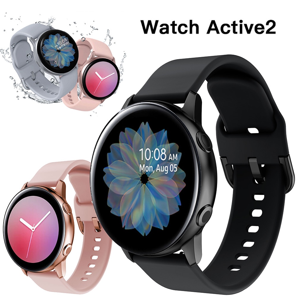 Replacement Silicone Strap Band For Samsung Galaxy Watch Active 2 40mm 44mm Active2 Wristband Sport bracelet 20mm watchband