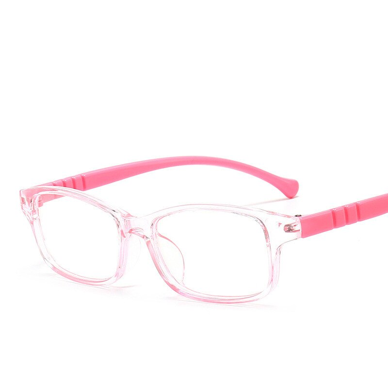 Farverige ramme børn briller kid optiske briller lys komfortable anti blå briller dreng vintage briller pige: Lyserød