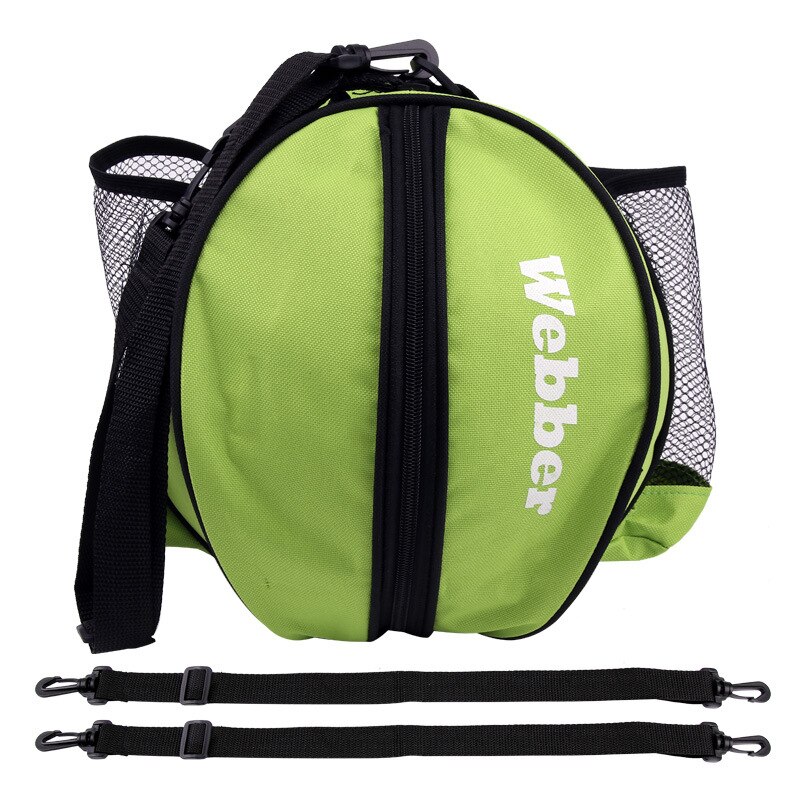 Universel sportspose basketball fodbold volleyball rygsæk håndtaske rund form justerbar skulderrem rygsække opbevaring: Grøn