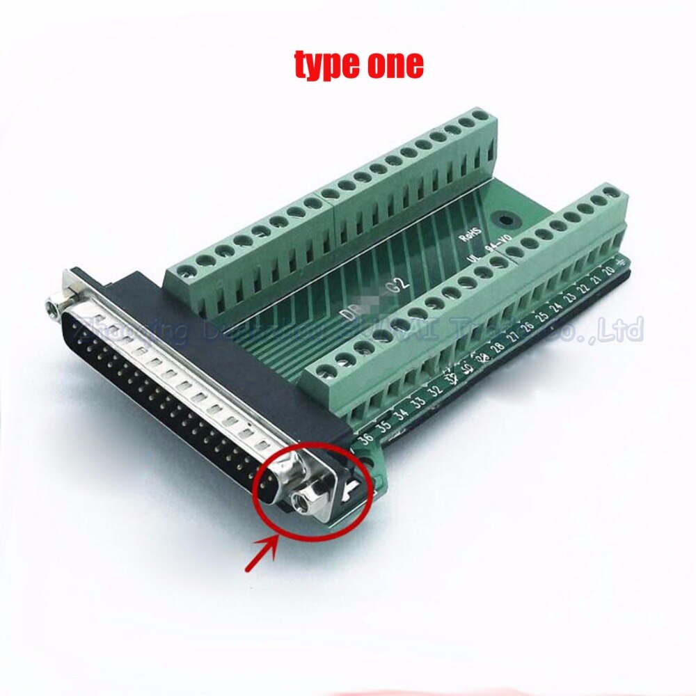 Male Parallel 2 rows 37 pins DB37 Serial port turn to wire terminals DR37 male socket turn to terminal