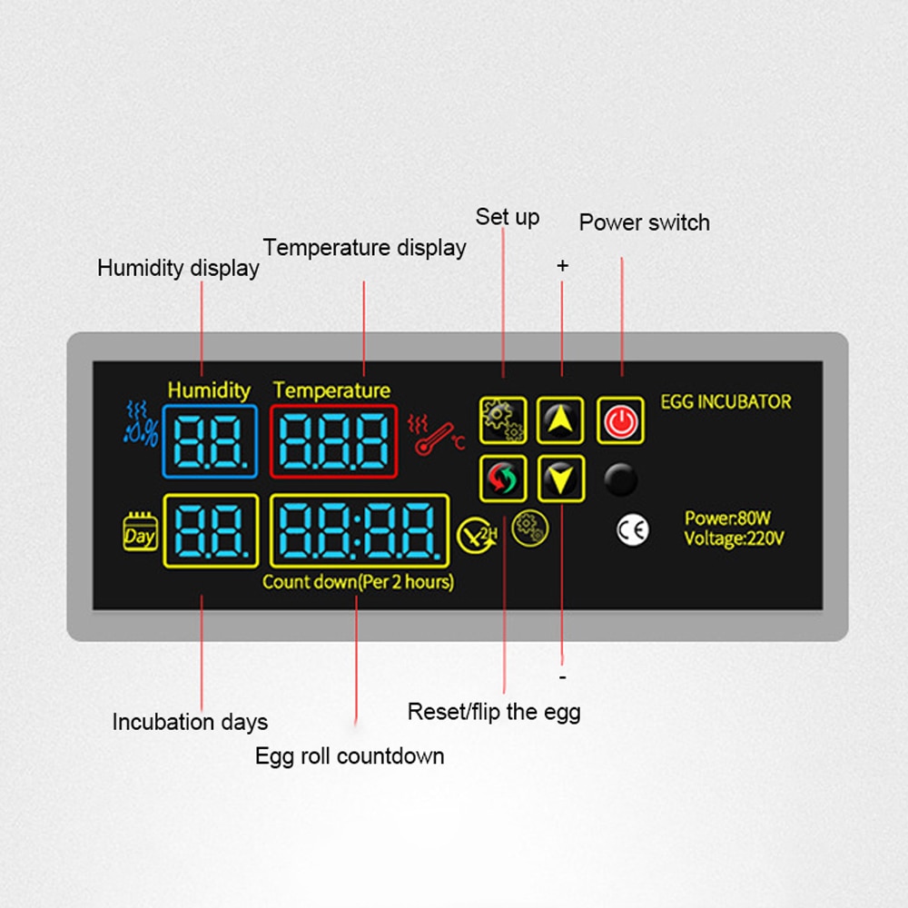 Egg Incubator Controller Set Incubator Spare Parts Manual Egg Hatching Controller Accessories for Hatching Chicken Duck Goose