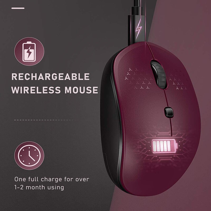 SeenDa Wireless Bluetooth Mouse 3-Mode Rechargeable Wireless Mouse Multi-Device Silent Cordless Mouse for PC Smart TV MacBook