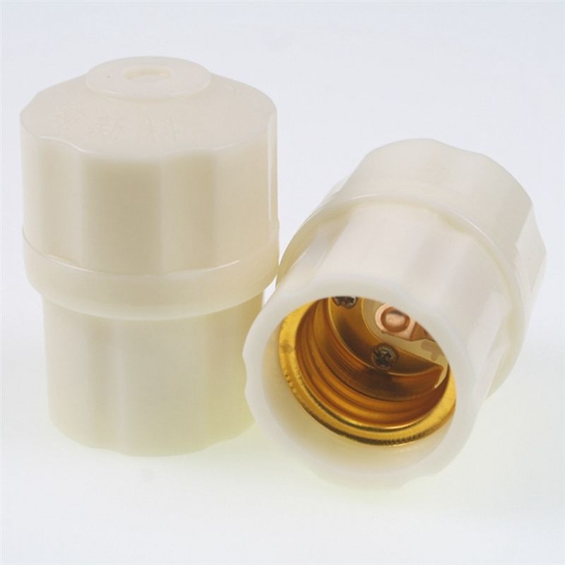 E27 6A Round Plastic Base Screw Light Socket Bulb Adapter Lamp Holder AC250V for Bulbs or Lights Candelabra Sockets Conversion