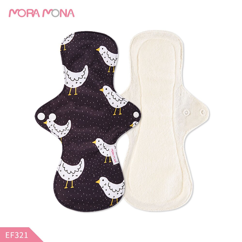 Mora Mona Reusable Menstrual Pad For Heavy Flow Large Size Breathable Women Cloth Pad 5 Pieces: EF321