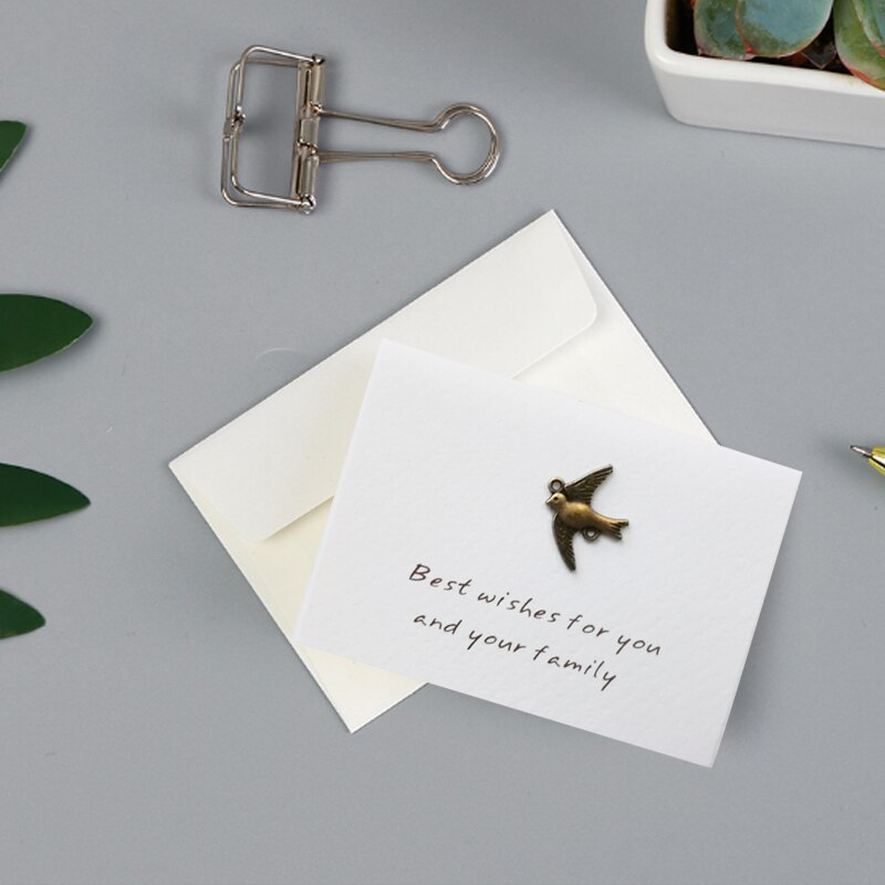 1SET Greeting card with envelope Folding cards MINI DIY Wedding invitation card message: L