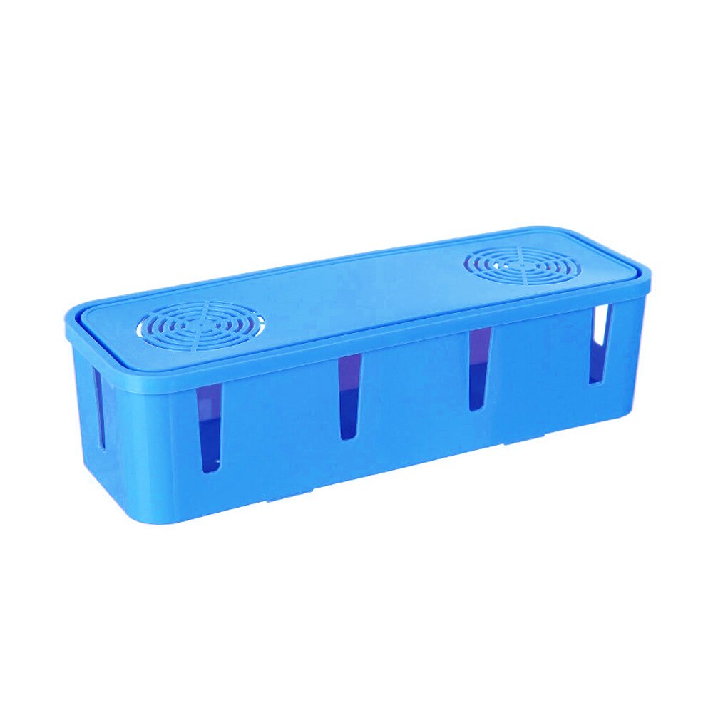 Wire Management Cable Storage Box Socket Storage Box Container Office Home Table Space Saver Desktop Household Supplies Pp: Blue
