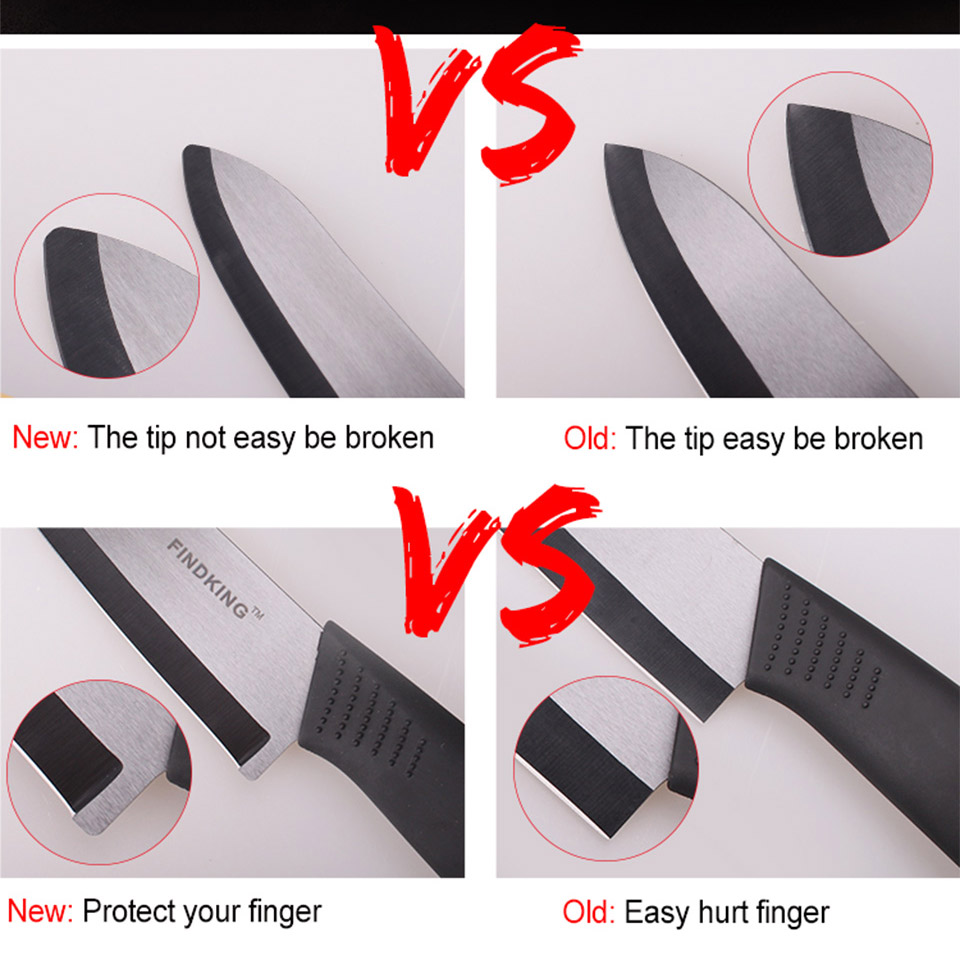 Bästa keramiska knivar och skalare set svart bladhandtag keramisk kniv 3 &quot; 4 &quot; 5 6 tums täcker kökskniv set verktyg