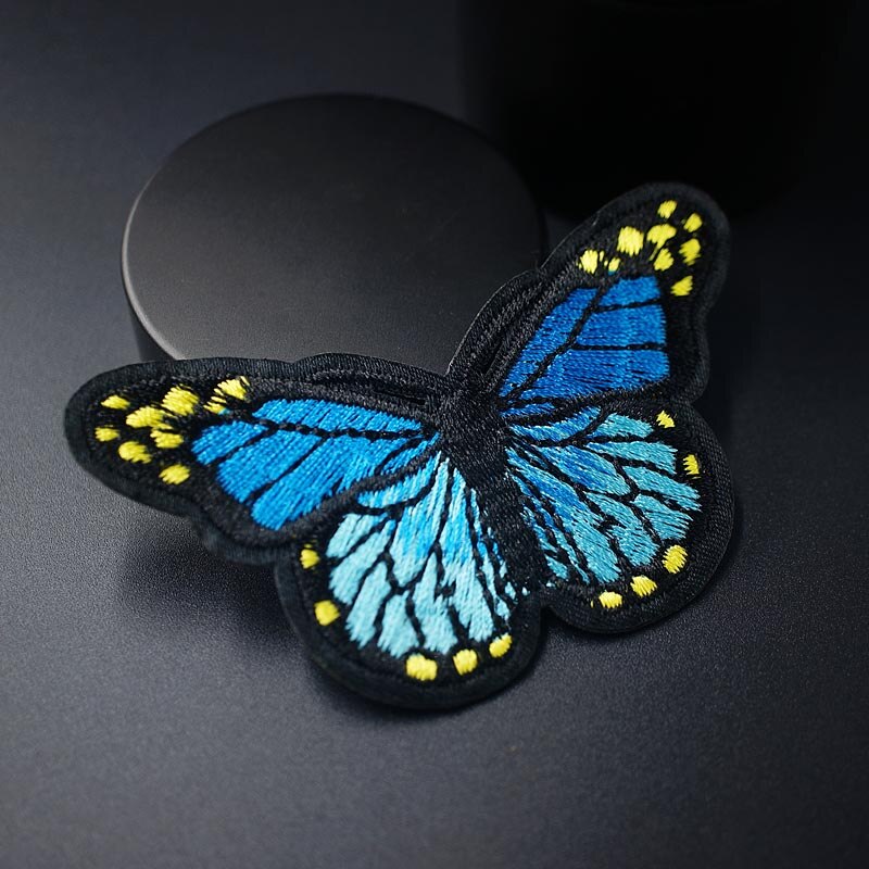 Blauwe boter maat :5.0 x 8.0cm stoffen badges patch jeans tas hoed kleding kleding naaien decoratie applicatie tas patches accessoires