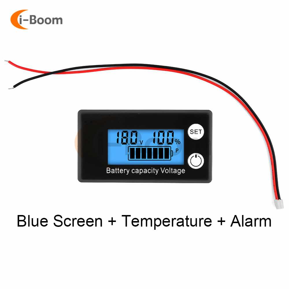 Blei Säure Lithium Batterie Kapazität Anzeige DC 8V-100V Li-Ion Lebensdauer Po4 Auto Motorrad Voltmeter Leistungs anzeige 12V 24V 48V 72V: rot