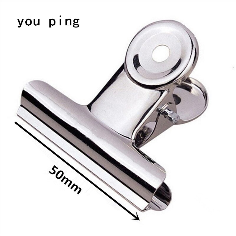 50mm 38mm 31mm 22mm Multicolor Round Metal Clamp Paper Bookmark Clips Memo Clip Student School Office Supplies: Platinum -50mm