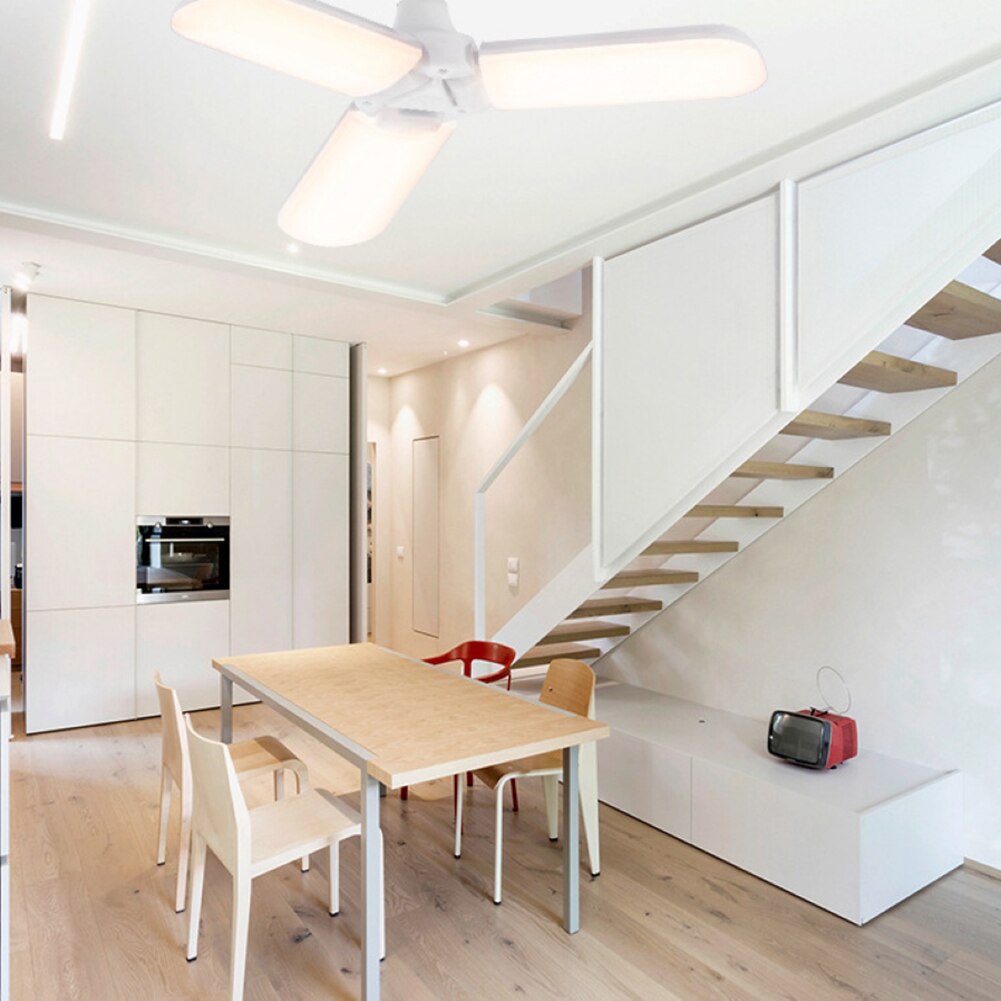 Folding LED Garage Light Bulb Fan Shape Indoor Ceiling Home Shop Workshop Lamp utility and recreation rooms, storage rooms, barn
