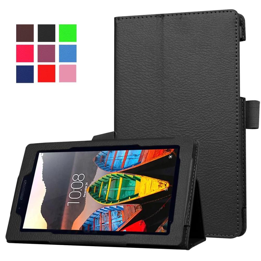 Tablet Case Voor Lenovo Tab3 730 730f 730 m 730x TB3-730F TB3-730M 7.0 inch PU Leather Case Cover Voor Lenovo tab 3 Beschermen Shell: Black