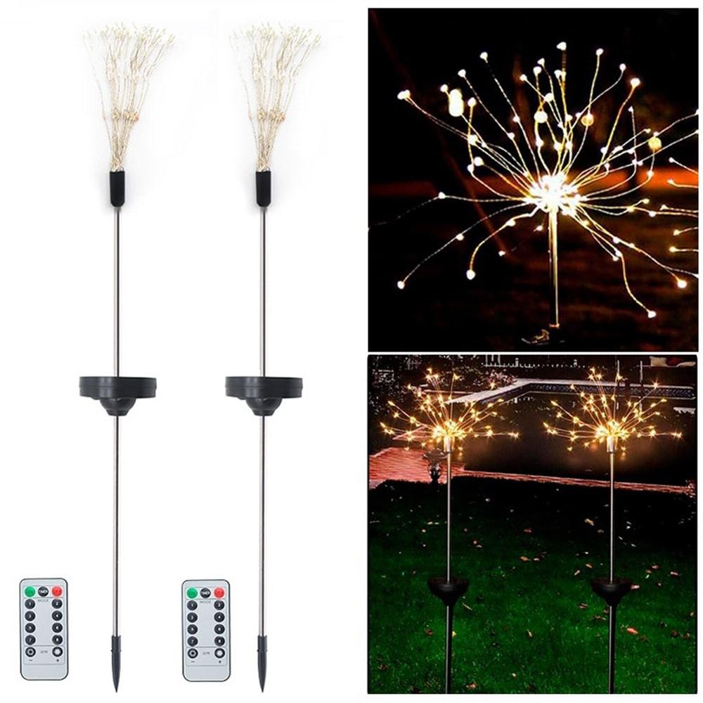 Zonne-vuurwerkverlichting, , 120 led-doe-het-zelf zonne-sterrenhemel, lichtsnoer met zonne-energie, tuinverlichting, vuurwerkverlichting op zonne-energie voor buiten, zonne-gazonlamp