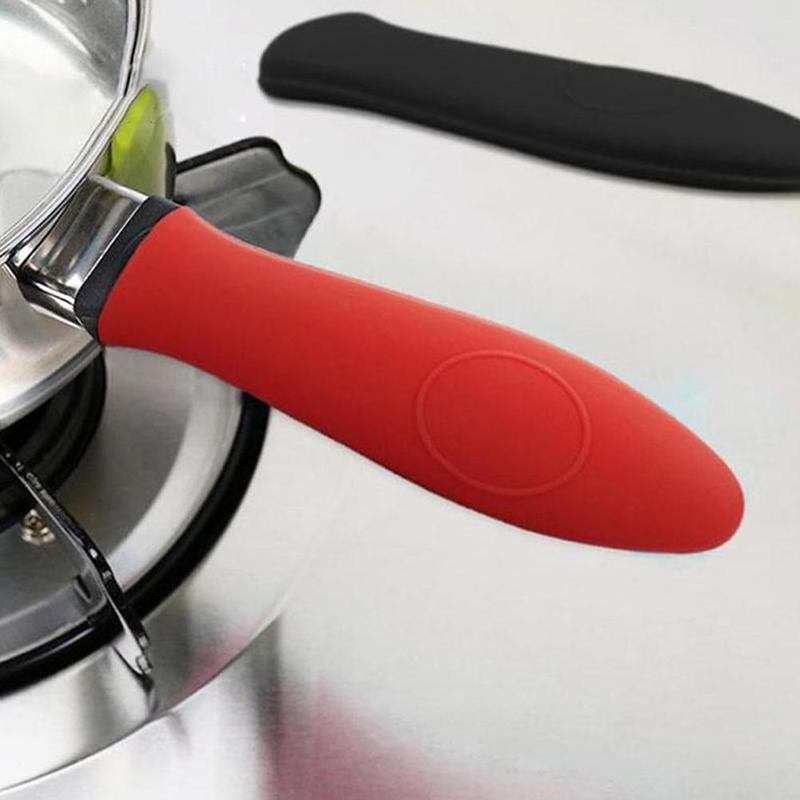 Silicone Pan Handle Holder Simple And Durable Anti Non-Slip Heat Soft Handle Pan Resistant Cover Kitchen Skid Gadget Portec I5Q2