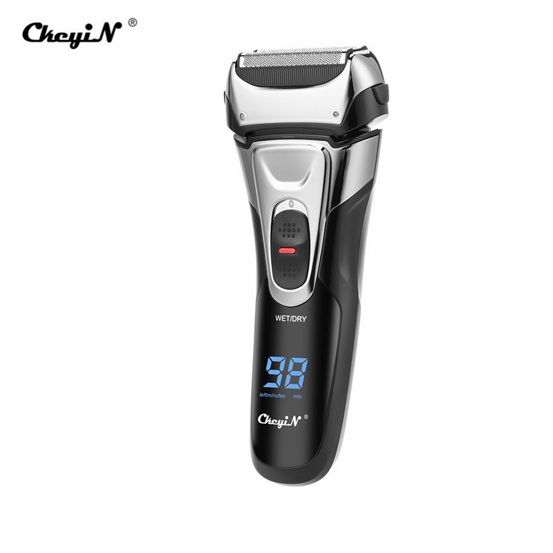 Whole Body Washing Reciprocating Triple Blade Shaver 2 Hours Fast Charging Razor Mustache Shaving with Pop-up Beard Trimmer