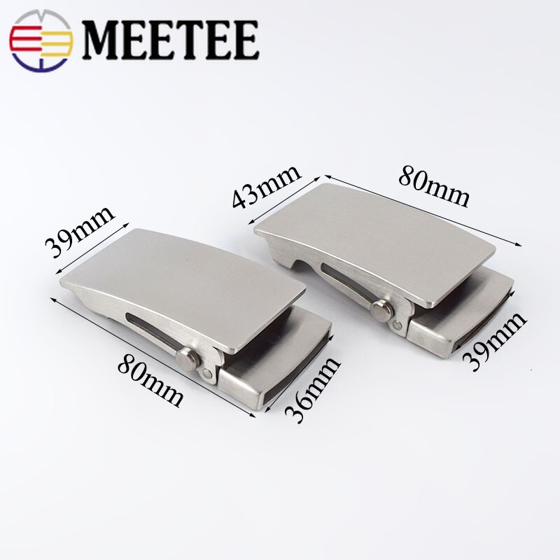 Meetee 1pc 36mm/39mm Stainless Steel Roller Toothless Men Belt Buckle Automatic Buckles Head DIY Casual Belts Accessory