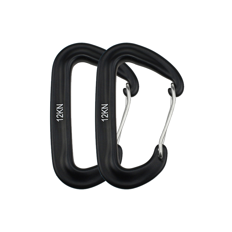 12KN Kleine klimkarabijnhaak D-vorm Bergbeklimmen Gesp Haak Veiligheidsslot Outdoor Camping Wandelen Sleutelhanger: Paars