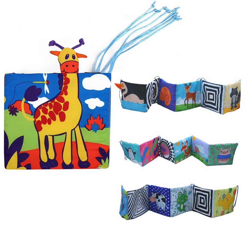 LOOZYKIT einteiliges Krippe Um Kissen Bett Bildung Infant Tuch Bücher Bett Stoßfänger Baby Kind Cartoon Tiere Geschichte Tuch buch