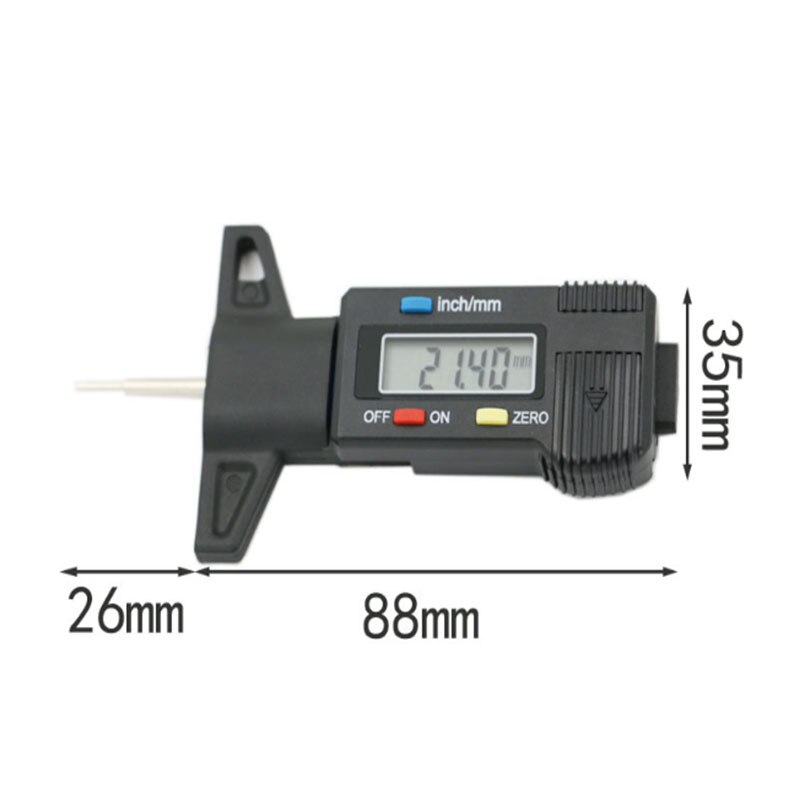 Däckmönster djup linjal led elektronisk digital display däck vernier bromsok digital mönsterdjup testare däck mätning linjal