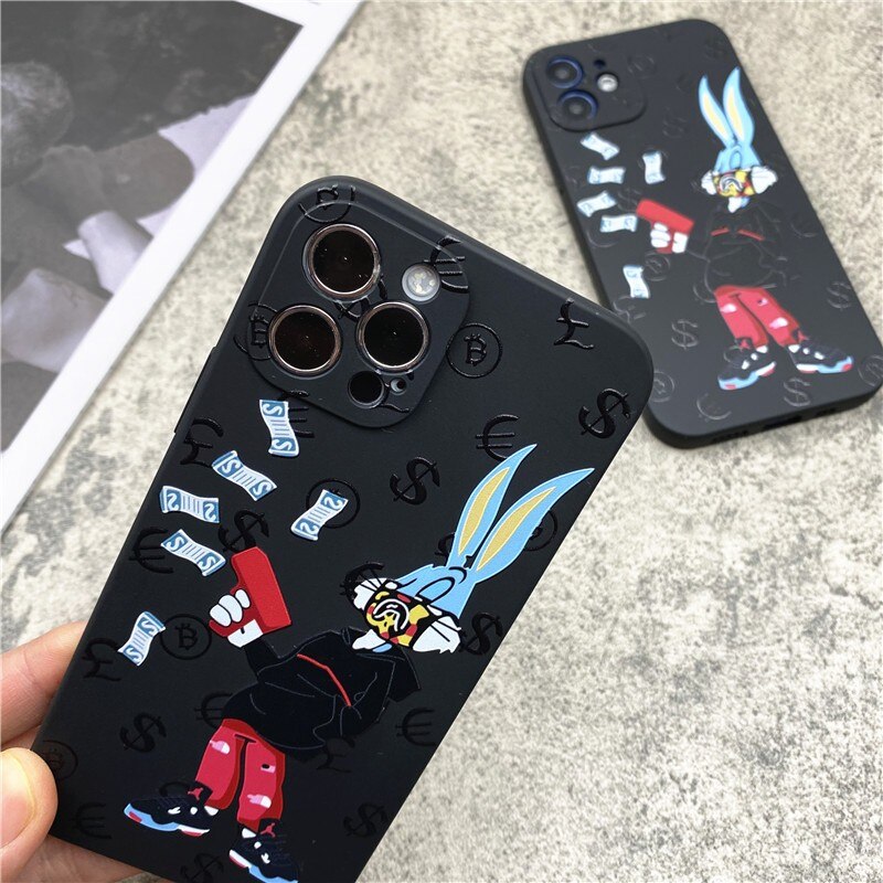 Trend Bunny miękki futerał na iPhone 11 12 Pro Max mini 7 8 6 6S Plus XR X XS MAX se silikonowy futerał na telefon luksusowa moda funda capa
