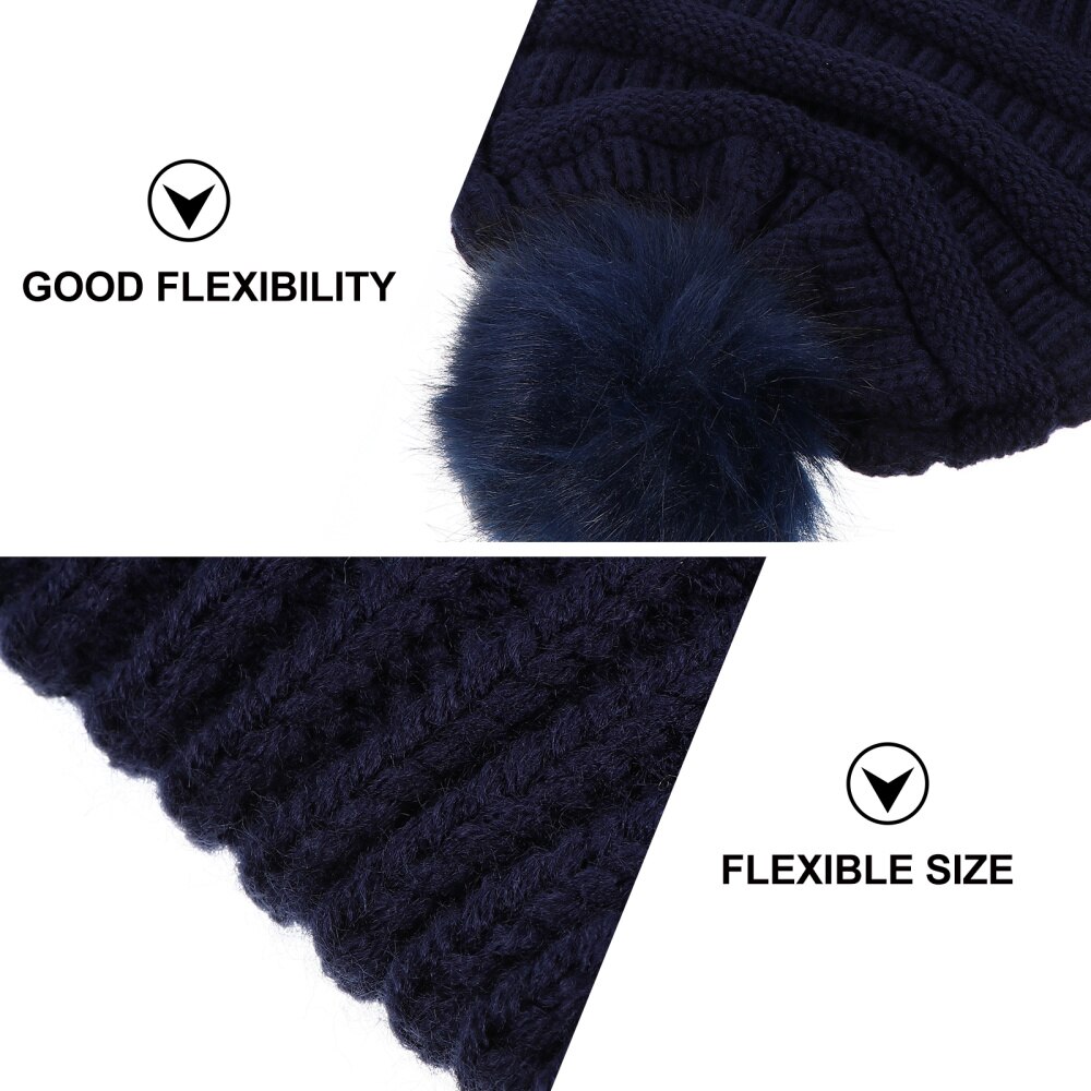 1Pc Warm Muts Nuttig Haak Hairball Beanie Haak Hairball Cap Voor Lady