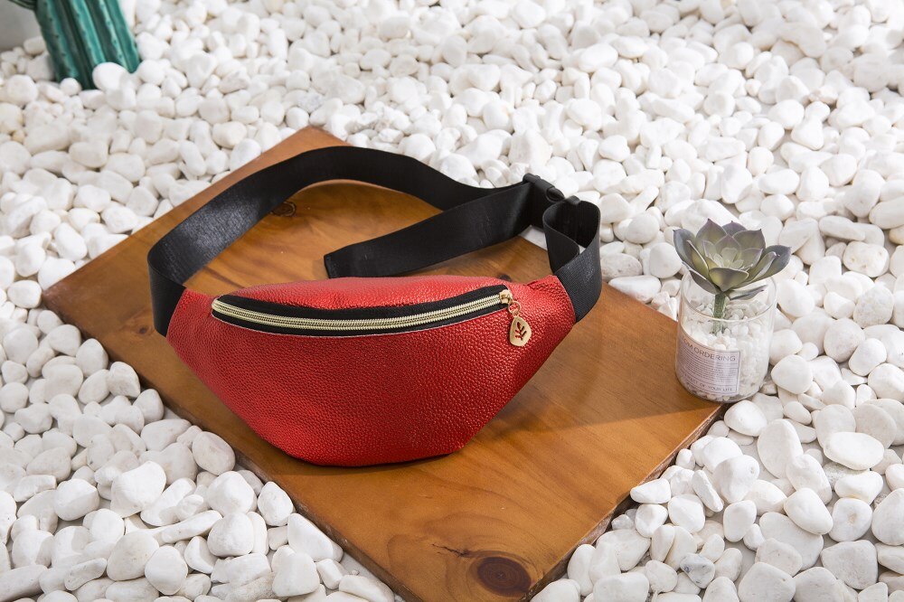 Vanntett midje fanny pack belte bag veske reise sport hip veske menn kvinner rygg dame pu ensfarget midje pakker: En