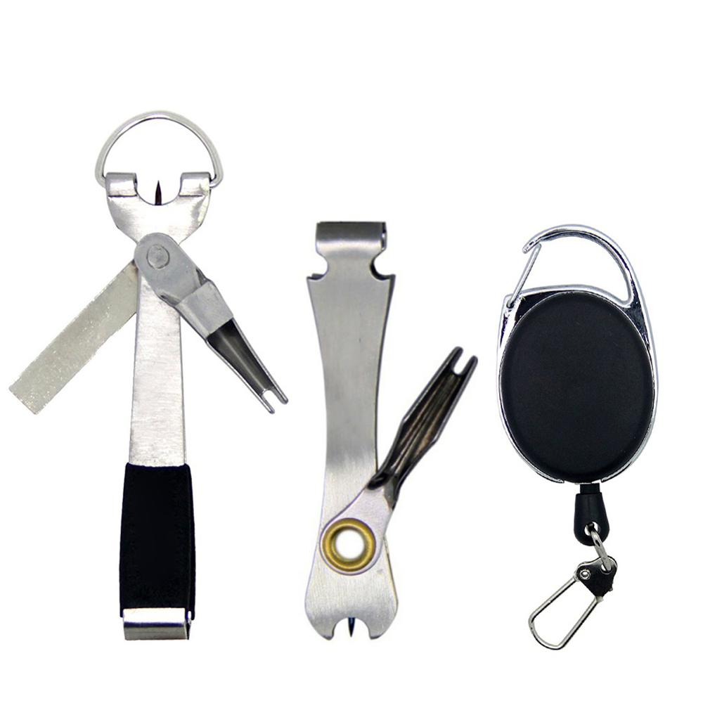 Quick Knot Tool Fly Fishing Nipper Fly Line Cutter Clippers Snips Fast Tie Nail Knotter with Retractor Fishing Tackle Tools