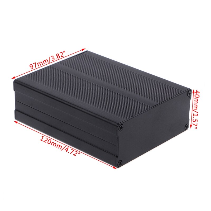 Caja de aluminio caja de proyectos electrónicos DIY caja de instrumentos negra 120x97x40mm