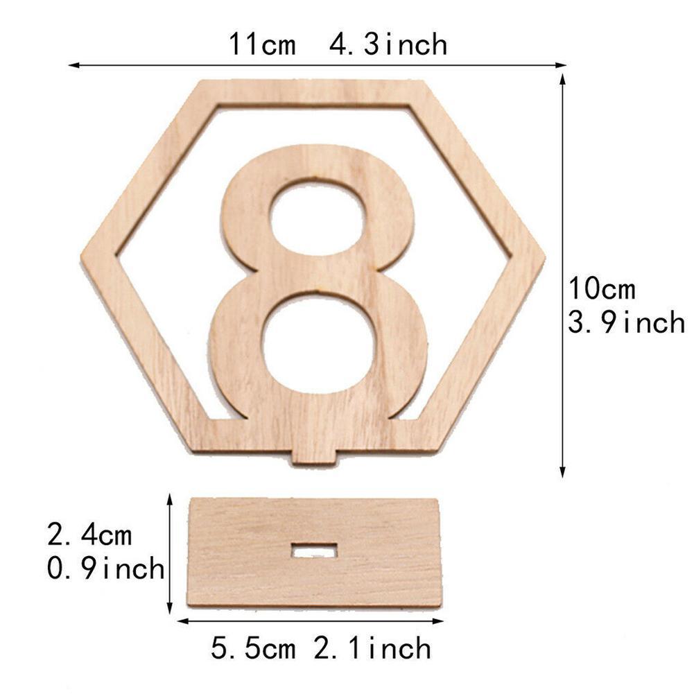 1-20 Nummers Houten Borden Wedding Hexagon Tafel Nummer Houten Tafel Nummers Rustieke Bruiloft Engagement Seat Nummers Teken