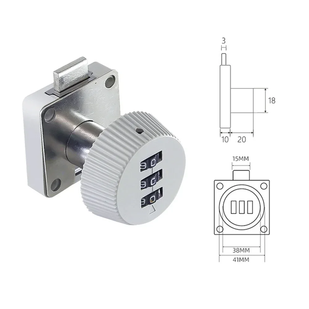 Drawer Code Lock 3 Digit Combination Password Keyless Drawer Cam Lock Cabinet Mail Box Wardrobe Furniture Door Hardware