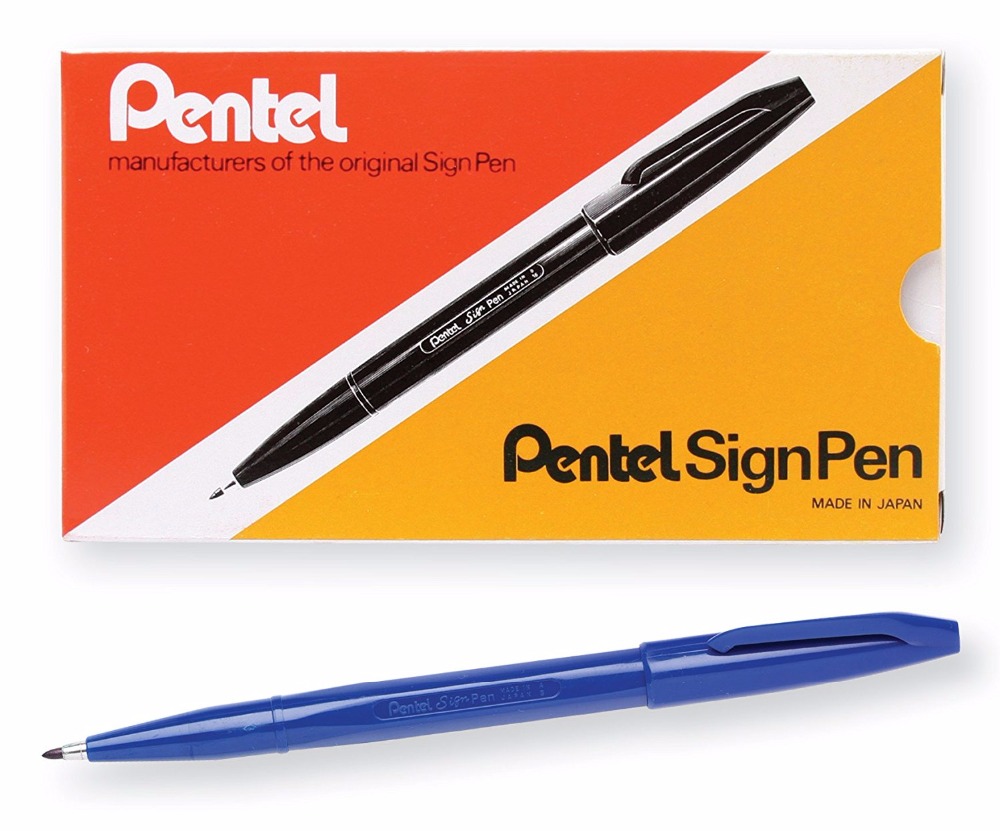 Pentel Teken Pen Stok Poreuze Fijne Punt Art Marker Pen Fiber-Getipt waterbasis Inkt Voor Tekening en schrijven